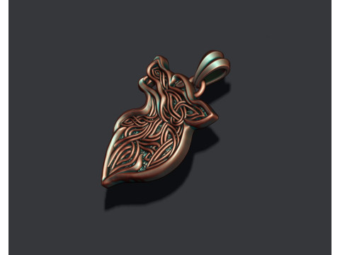 Celtic wolf ornaments pendant 3D print model 3D Print Model