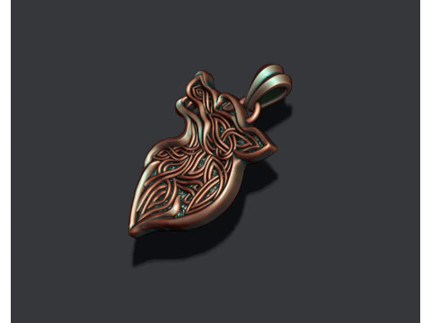 Celtic wolf ornaments pendant 3D print model 3D Print Model