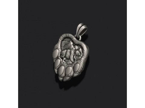 Bear paw pendant 3D print model 3D Принт Модель