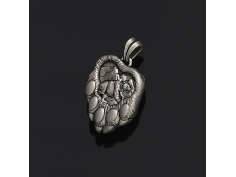 Bear paw pendant 3D print model 3D Print Model