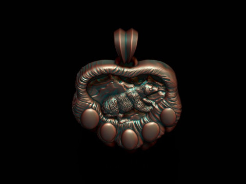 Bear paw pendant 3D print model 3D Принт Модель