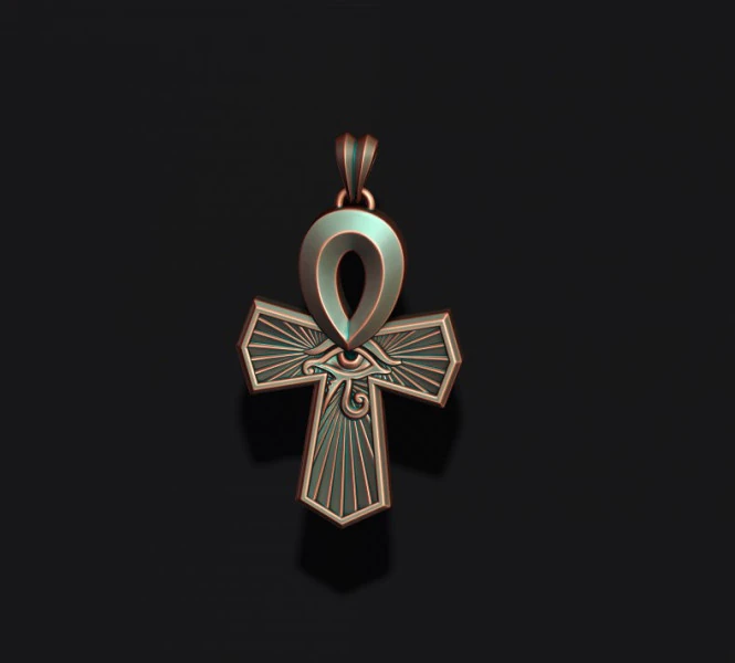Horus eye ankh cross pendant 3D print model 3D Print Model .c4d .max .obj .3ds .fbx .stl .blend 