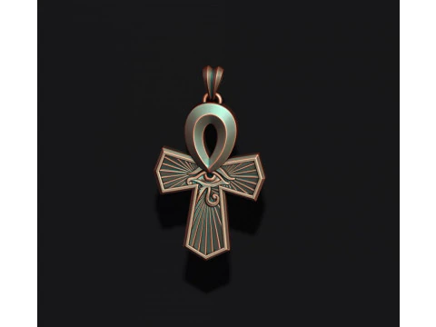 Horus eye ankh 크로스 펜던트 3D 프린트 모델 3D 프린트 모델