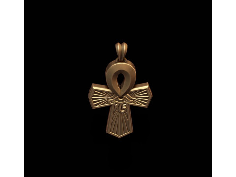 Horus eye ankh cross pendant 3D print model 3D 프린트 모델