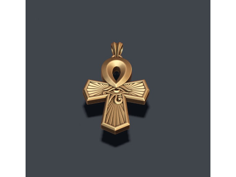 Horus eye ankh cross pendant 3D print model 3D 프린트 모델
