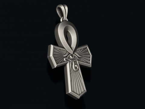 Horus eye ankh cross pendant 3D print model 3D 프린트 모델