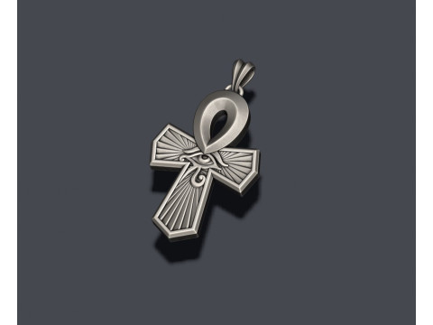 Horus eye ankh cross pendant 3D print model 3D 프린트 모델