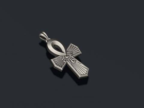 Horus eye ankh cross pendant 3D print model 3D 프린트 모델
