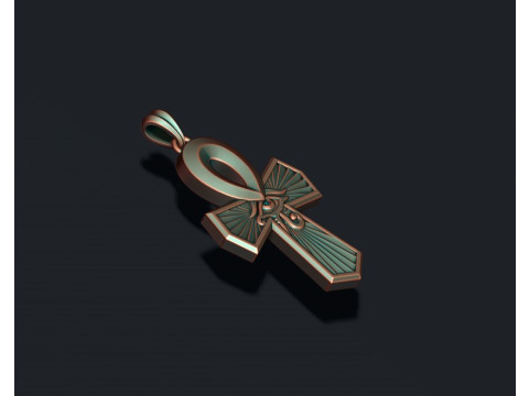 Horus eye ankh cross pendant 3D print model 3D 프린트 모델