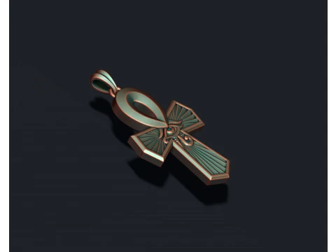 Horus eye ankh cross pendant 3D print model 3D Print Model