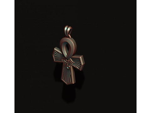 Horus eye ankh cross pendant 3D print model 3D 프린트 모델