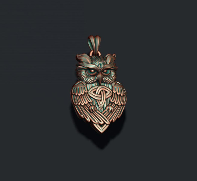 Owl ornaments pendant 3D print model 3Dプリントモデル .c4d .max .obj .3ds .fbx .stl .blend 