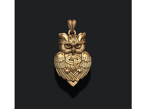 Owl ornaments pendant 3D print model 3Dプリントモデル