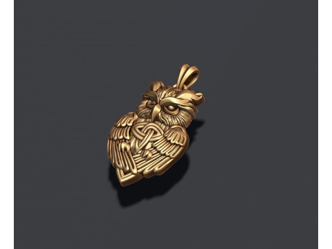 Owl ornaments pendant 3D print model 3Dプリントモデル