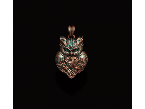 Owl ornaments pendant 3D print model 3Dプリントモデル