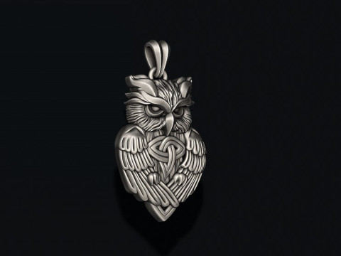 Owl ornaments pendant 3D print model 3Dプリントモデル