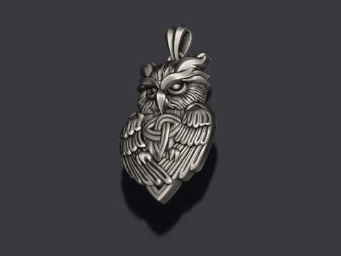 Owl ornaments pendant 3D print model 3Dプリントモデル
