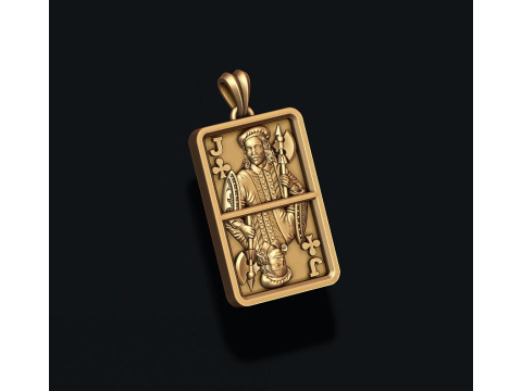 Club Jack playing card pendant light Modèles 3D en vedette