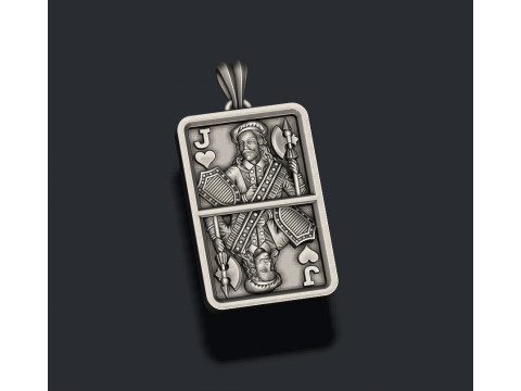 Heart Jack playing card pendant light 3D print model 3D Принт Модель
