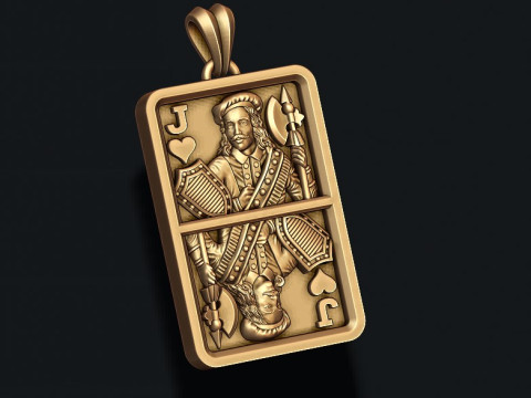 Heart Jack playing card pendant light 3D print model Modelo de Impressão 3D