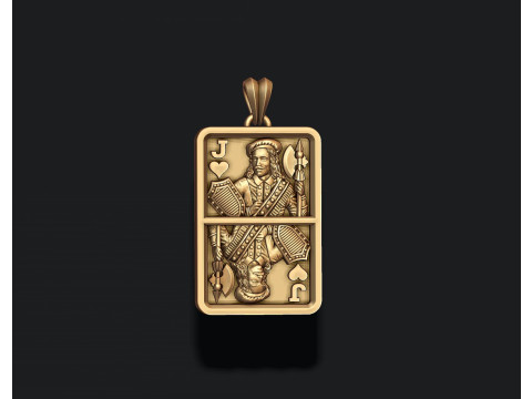 Heart Jack playing card pendant light 3D print model Modelo de Impressão 3D