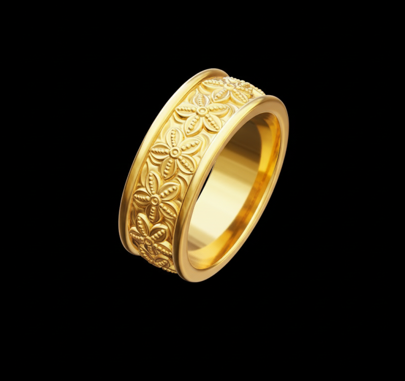 Free Floral Gold Ring STL Download Free 3D print model 3D Print Model .c4d .max .obj .3ds .fbx .stl .blend 