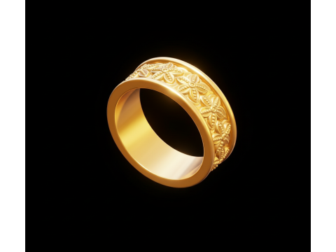 Free Floral Gold Ring STL Download Free 3D print model 3D Print Model