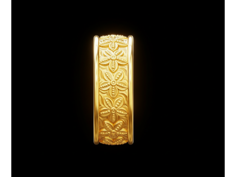 Free Floral Gold Ring STL Download Free 3D print model 3D Print Model