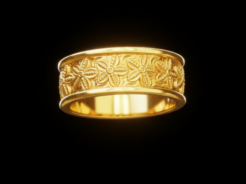 Free Floral Gold Ring STL Download Free 3D print model 3D Print Model