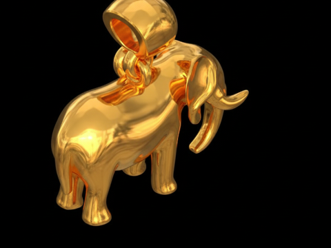 Elephant pendant free Free 3D print model 3Dプリントモデル