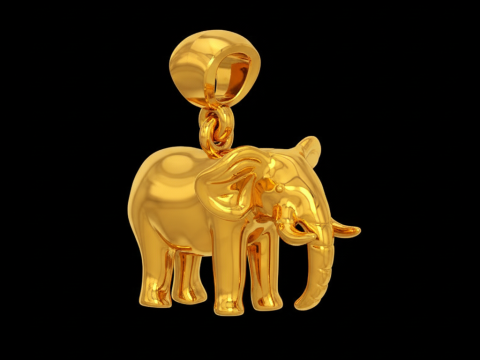 Elephant pendant free Free 3D print model 3Dプリントモデル