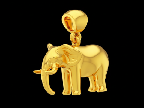 Elephant pendant free Free 3D print model 3Dプリントモデル