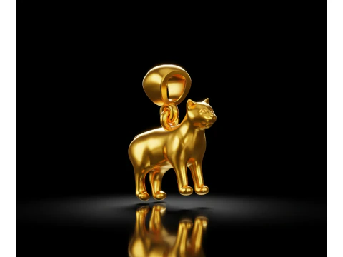 猫ペンダント無料 無料の3Dプリントモデル 3Dプリントモデル