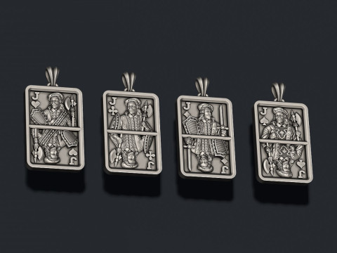 Playing card Jack pendants light pack Collection Model Cetak 3D