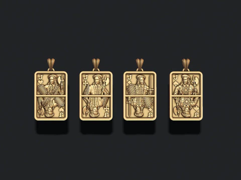 Playing card Jack pendants light pack Collection 3D Print Model