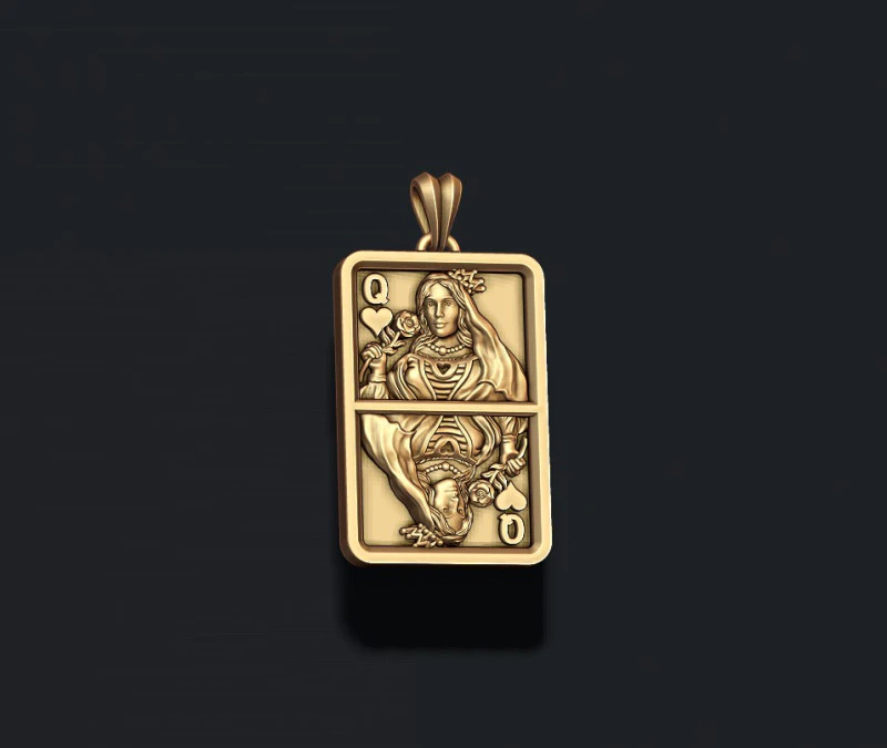 Heart queen playing card pendant light 3D print model 3D Print Model .c4d .max .obj .3ds .fbx .stl .blend 
