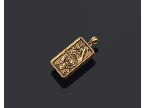 Kalp kraliçesi oyun kartı kolye ışık 3D baskı modeli 3D Baskı Modeli