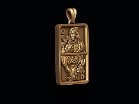 Heart queen playing card pendant light 3D print model 3D Print Model
