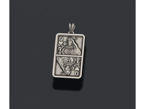 Heart queen playing card pendant light 3D print model 3D Print Model