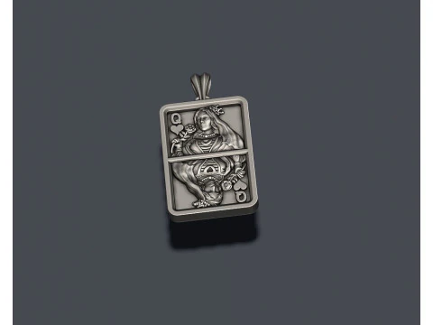 Heart queen playing card pendant light 3D print model 3D Print Model