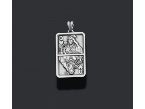 Kalp kraliçesi oyun kartı kolye ışık 3D baskı modeli 3D Baskı Modeli