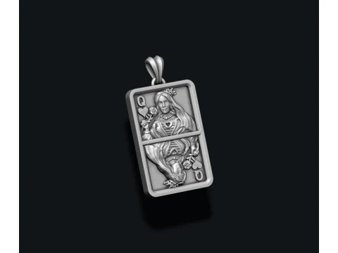 Heart queen playing card pendant light 3D print model 3D Print Model