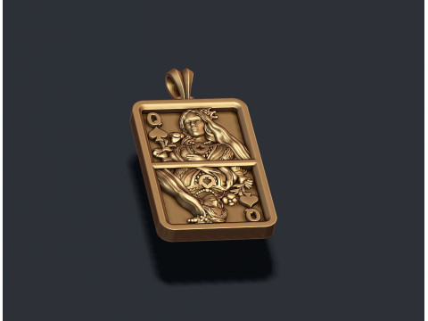 Spade queen playing card pendant light 3D print model 3D Print Model