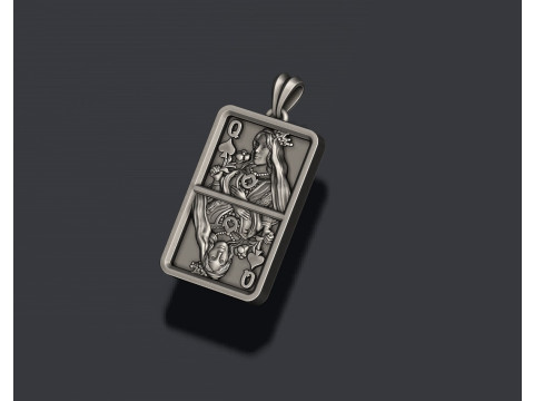 Spade queen playing card pendant light 3D print model 3D Print Model