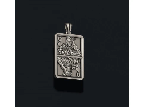 Spade queen playing card pendant light 3D print model 3D Print Model