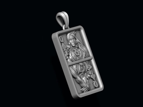 Spade queen playing card pendant light 3D print model 3D Print Model