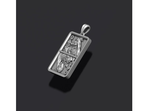 Spade queen playing card pendant light 3D print model 3D Print Model