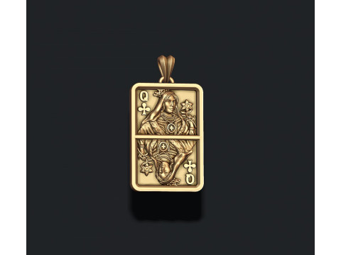Playing cards Queen pendant light pack set Collection 3D Print Model