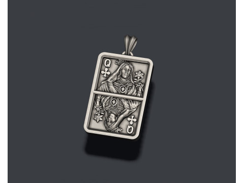 Playing cards Queen pendant light pack set Collection 3D Print Model