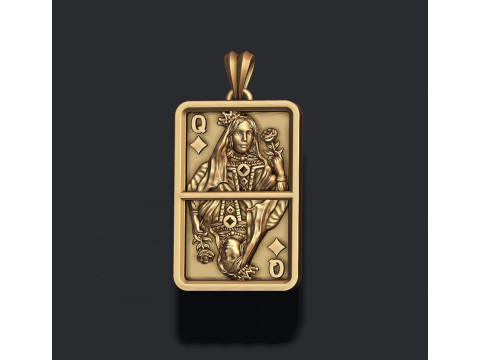 Playing cards Queen pendant light pack set Collection 3D Print Model